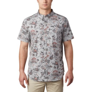 Columbia Rapid Rivers Printed Short Sleeve, Camisa Grises Para Hombre | 938024-VIH